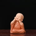 thumbnail image 4 of Yaoyar Cute Monk Statue Miniature Buddha Figurine Wise Figure Baby Little Monk Sculpture Collectibles Crafts Arts Zen Ornaments Wall Shelf Desktop Garden Home Office Car Decoration Gift, 4 of 7