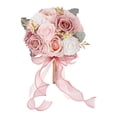 thumbnail image 1 of Ramo de novia para novia Flores falsas realistas Flores artificiales Novia sosteniendo Rosa Blanco, 1 of 9
