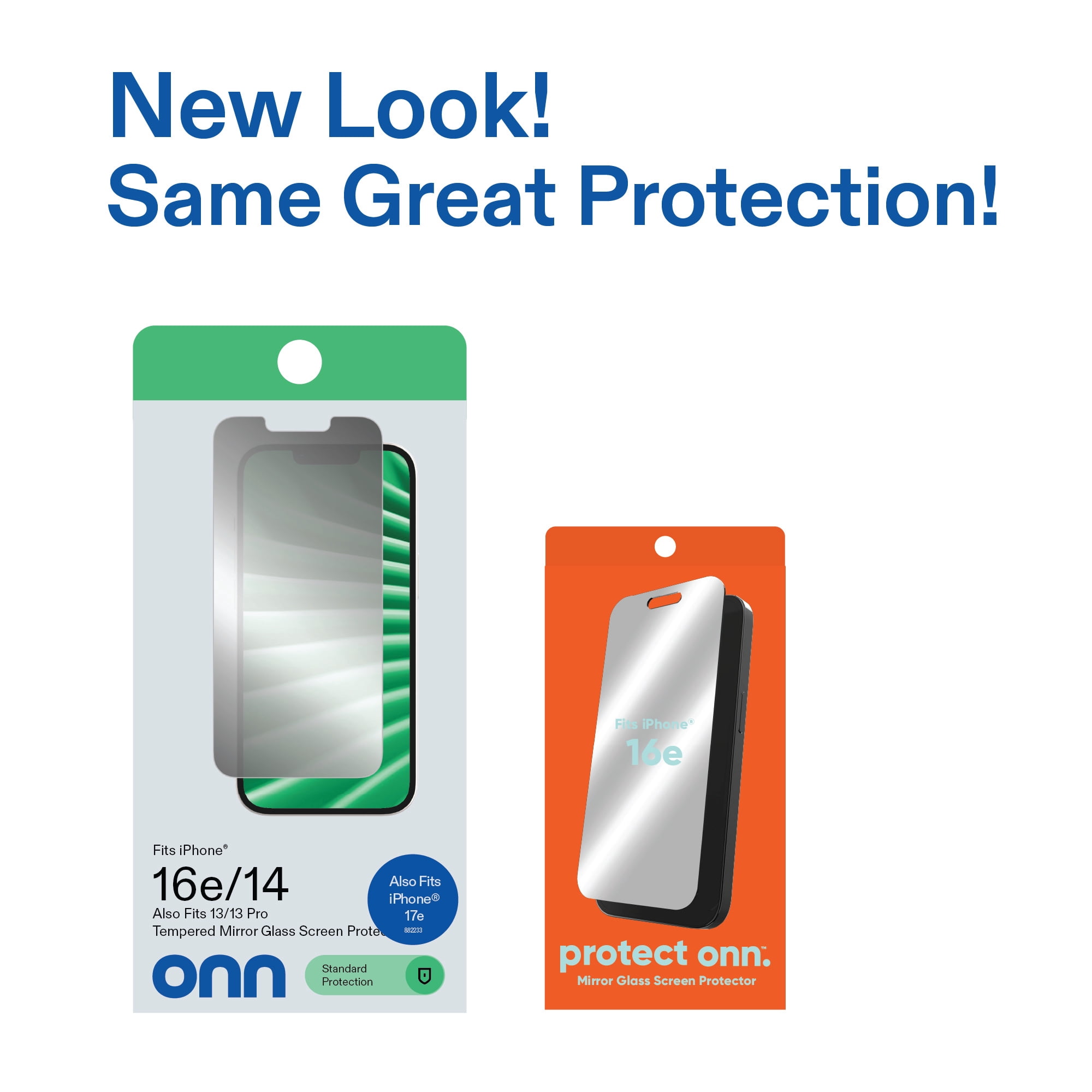 onn Mirror Glass Screen Protector for iPhone 17e / iPhone 16e / iPhone 14 / iPhone 13 / iPhone 13 Pro - Mirror Finish