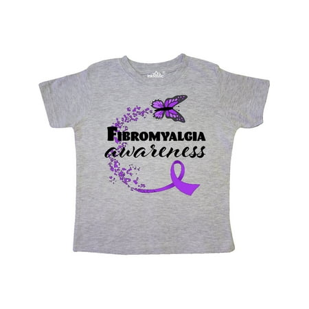 

Inktastic Fibromyalgia Awareness butterfly ribbon Gift Toddler Boy or Toddler Girl T-Shirt