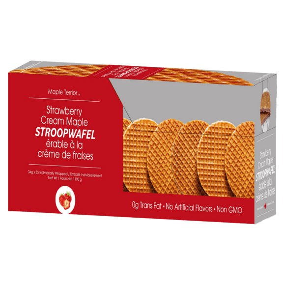 Maple Terroir Strawberry Cream Maple Stroopwafel Cookies 1190g caddy (34g x 35pcs)