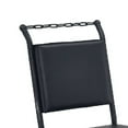 thumbnail image 3 of Benjara Metal Frame Leather Upholstered Armless Chair, Black, 3 of 6