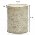 thumbnail image 6 of LuxenHome Beige and Brown MgO 13.6-Inch Round Outdoor Side Table, 6 of 9