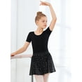 thumbnail image 4 of Stelle Girls' Sequin Chiffon Ballet Dance Skirt ,Elastic Waisted Sheer Dance Skate Over Scarf for Leotards Pull-on Half Dress,Black,10-12 Years, 4 of 6