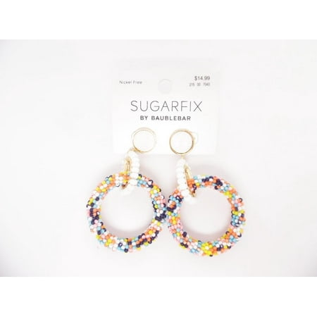 SUGARFIX by BaubleBar Mixed Media Hoop Earrings with Crystal, MultiColored