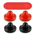 thumbnail image 2 of 4 empujadores de Air Hockey y 8 discos estándar Zulema con fondo de fieltro verde tamaño grande 96 mm Negro y rojo, 2 of 8