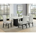 thumbnail image 5 of 2pc Soft Dove Gray Fabric Upholstery High Back Chair Dark Finish Legs Furniture, 5 of 5