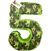 APINATA4U 20" Tall Green Camouflage Number Five Piñata…