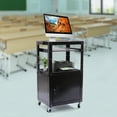 thumbnail image 4 of Miumaeov Steel Large AV Cart with Extra Storage - Adjustable Height Cart with Locking Cabinet, Pullout Tray, Power Strip and Easy to Assemble, 4 of 14