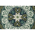 thumbnail image 7 of LR Home Wren 7' Round Green/Blue Bordered Medallion Indoor Area Rug, 7 of 7
