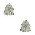 thumbnail image 3 of Qarigey escolar de nailon con gran capacidad - para mujer de ocasión amplia aplicable escolar verde con colgante de insignia verde con insignia colgante 2Conjunto, 3 of 6