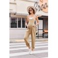thumbnail image 3 of Ekouaer Baggy Jumpsuits for Women V Neck Sleeveless Overall Jumpers Stretchy Adjustable Strap Romper Jumpsuit Maternity Clothes, 3 of 6