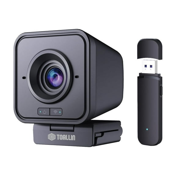 TOALLIN  1080P Wireless Fixed Focus FHD Webcam Noise-cancelling Built-in microphone for PC