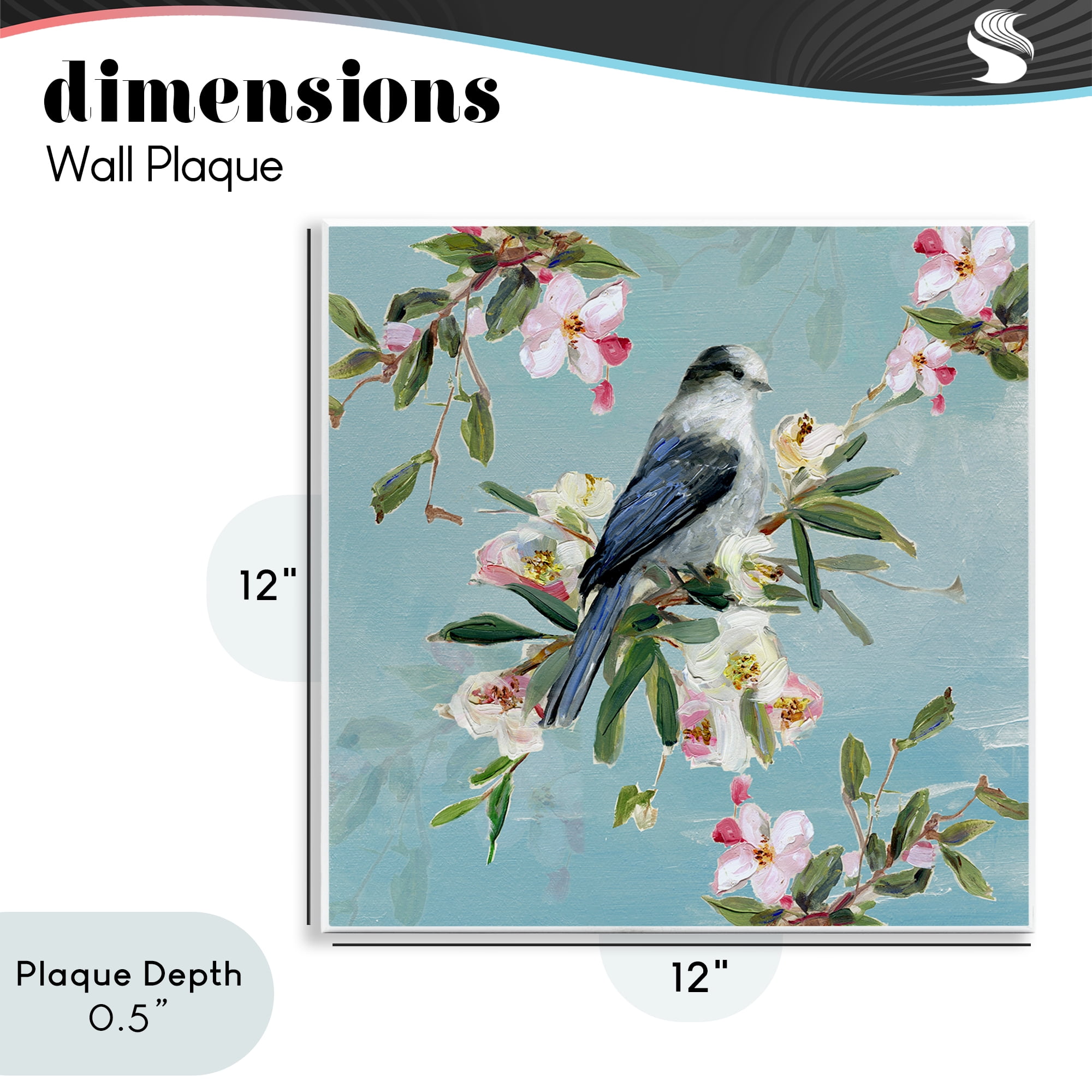 Stupell Industries Pastel Songbird Among Blossoms Wall Plaque Art, design by Sally Swatland