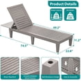 thumbnail image 3 of iSunirm Outdoor Lounge Chair Set of 4, Adjustable Reclining Outdoor Chaise Lounge Chair, Water-Resistant Resin Sun Lounger with Adjustable Backrest for Pool, Patio, Beach, Balcony, and Deck, Taupe, 3 of 7