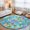 Blue, variant on Round Rugs 4Ft, Blue Flamingos Round Area Rug Washable Indoor Throw Carpet, Tropical Summer Botanical Fruits Soft Non Slip Circle Rug for Kitchen Nursery Room Home Decor Aesthetic