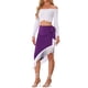 thumbnail image 2 of Falda Bodycon con Flecos Inspire Chic para Mujer, Falda Midi Asimétrica con Cintura Ajustable, Color Púrpura, Talla S, 2 of 6