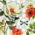 thumbnail image 2 of Audit, Lisa 20x20 Gold Ornate Wood Framed with Double Matting Museum Art Print Titled - Floral Story II on Grey, 2 of 4