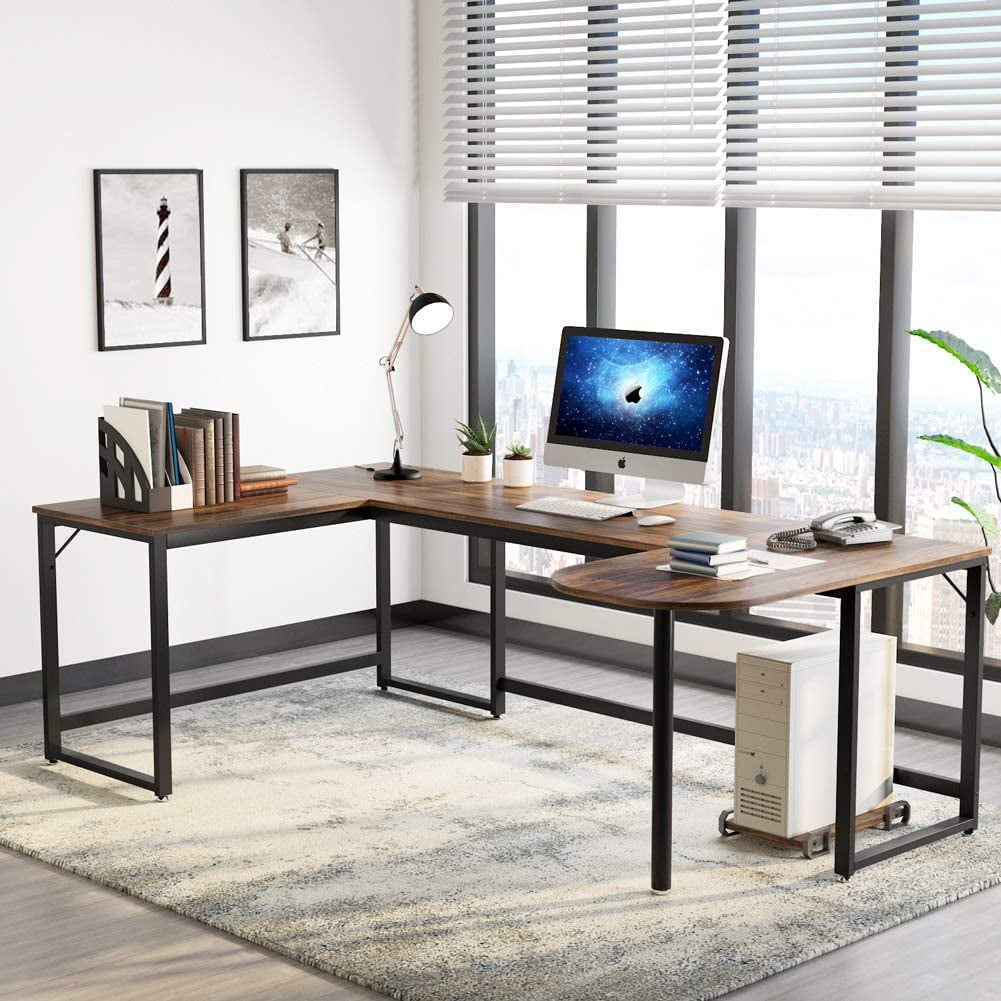 U Shaped Desk, Large L-Shaped Desk Corner Computer Office Desk Writing