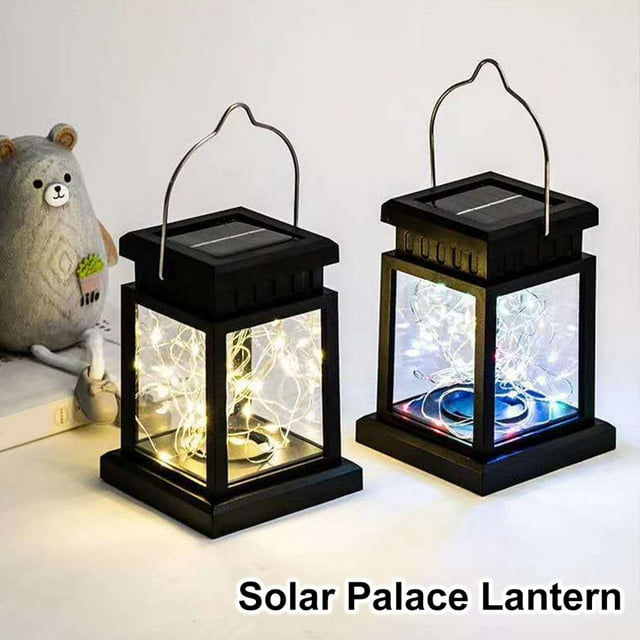 Solar Candle Lantern Outdoor with 30 LEDs LED Solar Lantern IP44 Waterproof Hanging Lantern Light Auto ON/OFF Solar Landscape Light for Garden Path Yard Patio Driveway Walkway