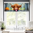 thumbnail image 2 of Rod Pocket Polyester kitchen Curtain Valances for Windows With Highland Cow Design For Indoor Living Room Bedroom Kitchen Decoration 54x18 inch, 2 of 5
