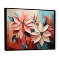 thumbnail image 2 of Designart "Geometric Poinsettia Abstraction I" Floral Floater Framed Wall Art Print, 2 of 7