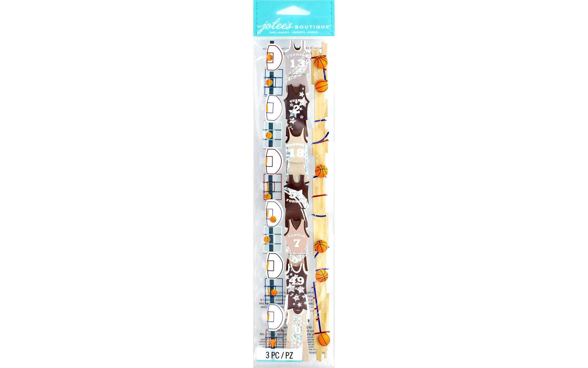 Jolees Boutique Dimensional Border Stickers Basketball