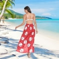 thumbnail image 7 of Women Sarong Wraps Baseball on Red Swimsuit Beach Pareo Bikini Coverups Skirt M, 7 of 7