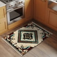 thumbnail image 3 of 2x3 Door Mat Rug, Boho Red Teal Brown Non-Skid Rubber Backing Large Rectangle Rugs - Living Room Bedroom Home Office, Southwestern Vintage Geometric Indoor Floor Mat Carpets Washable Rug, 3 of 9
