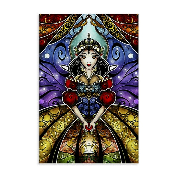 Stupell Industries Nouveau Princess Portrait People Painting Wrapped Canvas Canvas Art Print Wall Art, 16 x 24