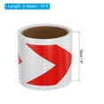 thumbnail image 2 of Uxcell Reflective Tape, 4" x 16 FT Arrow Waterproof Adhesive Safety Tape, White Red, 2 of 6