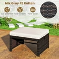 thumbnail image 6 of Costway 2 PCS Patio PE Rattan Ottomans with Soft Zippered Cushions for Deck Outdoor White, 6 of 7
