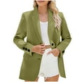 thumbnail image 3 of Nfurl Womens Business Casual Blazers Dressy Open Front Single Breasted Office Work Suit Jackets Fitted Solid Color Ladies Blazer Green M, 3 of 5
