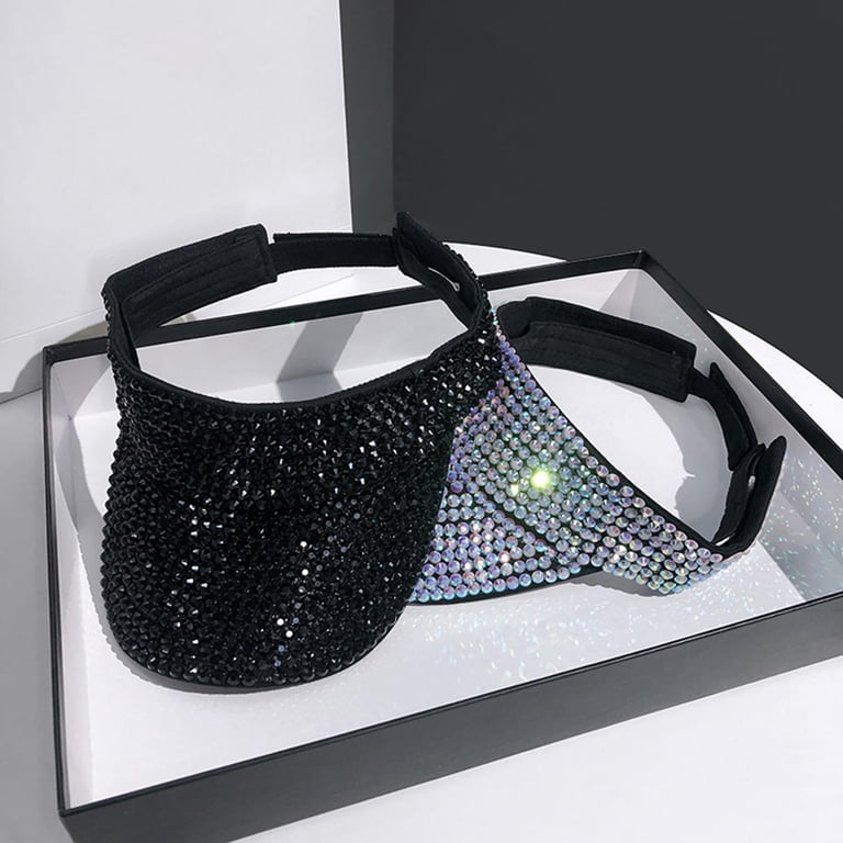 Crystal Sequin Bling Rhinestone Visor Sun Hat Adjustable  display picture 2