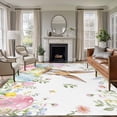 thumbnail image 2 of Easter Area Rugs Collection 6'x9', Spring Rabbit Colorful Eggs Budding Florals Leaf Non Slip Indoor Rectangle Throw Runner Rug Floor Mat Carpet for Living Room Dining Table Bedroom Nursery, 2 of 9