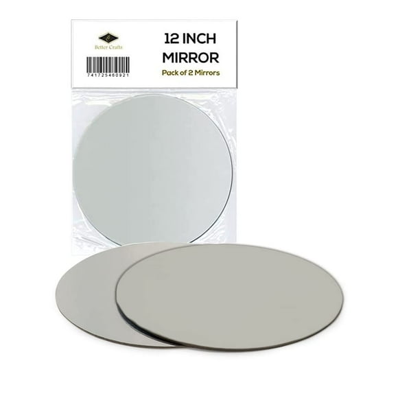 Better Crafts 12 inch Round Glass Mirror Reflective - Set of 2