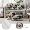 thumbnail image 6 of Vintage Rooster Outdoor Waterproof Pillow Covers, Watercolor Black Yellow Farmhouse Animals Decorative Square Throw Pillowcase Sofa Cushion Sham for Patio/Couch/Chair, 16"x16" 2 Pack, 6 of 8
