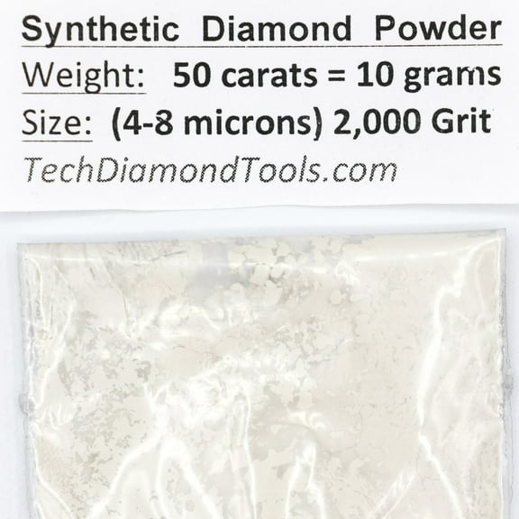 TechDiamondTools Diamond Powder 2.000 Grit 4-8 Microns -50cts = 10 Grams