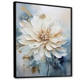 thumbnail image 2 of Designart "Minimalist Beige And Blue Dahlia I" Dahlia Floater Framed Canvas Wall Art, 2 of 5