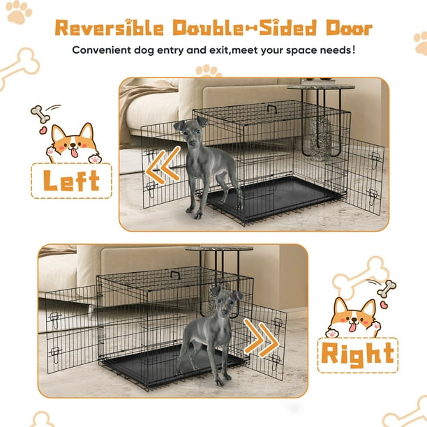GIANNA Dog Cage Pet Crate for Dogs 30 Inch Folding Metal Pet Cage
