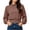 Brown, variant on Mock Neck Long Sleeve Tops for Women Banded Hem Sweatshirt Casual Fall Pullover Shirts for Women with Ribbed Cuffs for Work and Daily Wear Activities M Size White