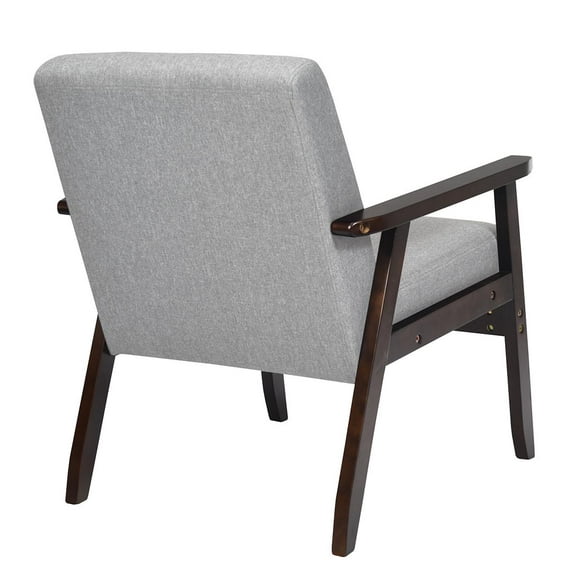 Giantex  Accent Chair, Mid-Century Modern Arm  Chair for Living Room, Bedroom, Light Gray