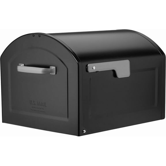 Black XL Centennial Postmount Mailbox , Durable for Outdoor Residential Curbside Use