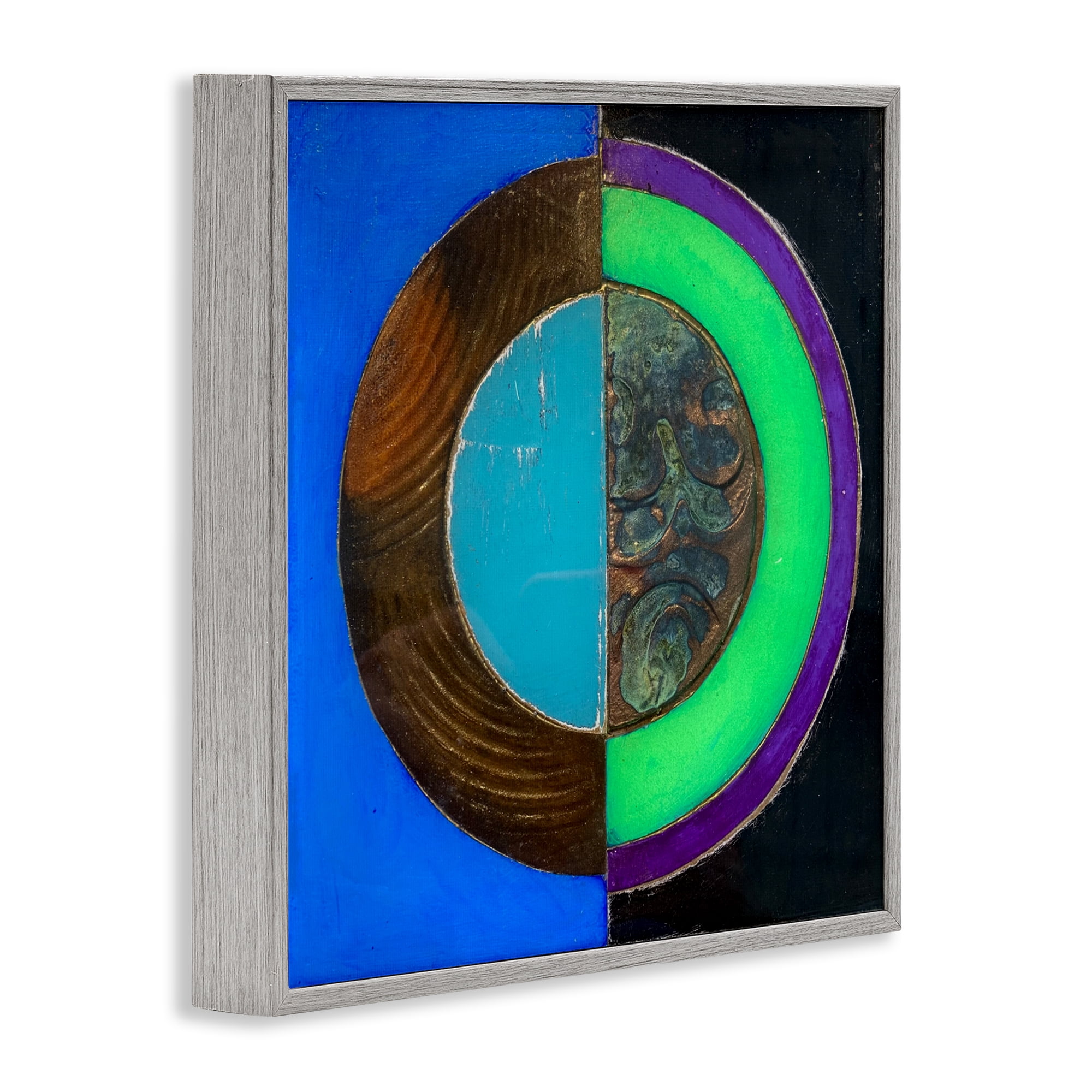 Stupell Industries Nocturnal Circle Symmetry Gray Framed Giclee Art, design by Matthew Finger