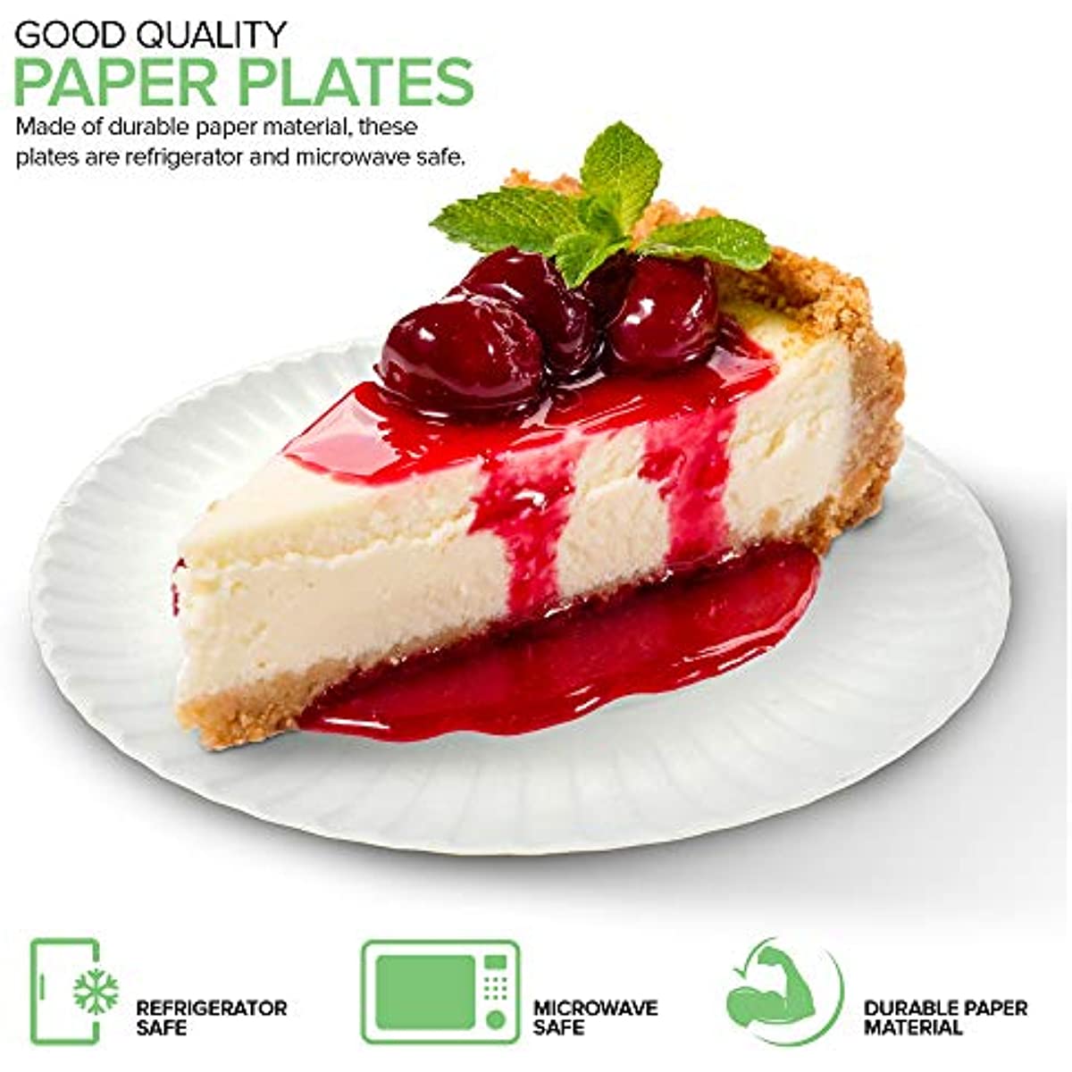 6-In/9 In Paper Plates Uncoated, Disposable Dessert Plates 6" Paper Plate Bulk, White