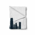 thumbnail image 2 of Jersey City Soft Flannel Fleece Throw Blanket, Center of Hudson County USA American Famous Urban Architecture Scenery, Cozy Plush for Indoor and Outdoor Use, 60" x 80", Dark Petrol Blue, by Ambesonne, 2 of 6