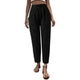 thumbnail image 2 of Sngxgn Womens Casual High Waisted Cargo Yoga Pants Pocket Flare Pants(Black,XL), 2 of 6