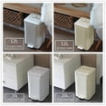 thumbnail image 4 of Retro Trash Bin Light Luxury Thickening Square Step On Trash Can with Lid for Home Kitchen Bathroom 5L Beige 18x18x31cm / 7.1x7.1x12.2in, 4 of 4