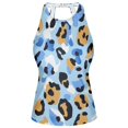 thumbnail image 3 of Women's Printed Tankini Top - High Elasticity Slim-Fit Swimsuit with Removable Straps & Cups, Perfect for Beach & Pool Parties，An Animal Print Pattern, 3 of 7