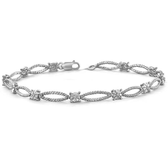 White Diamond Accent Sterling Silver Fashion Bracelet, 7.25